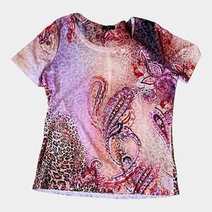 🎊3 FOR $10 COLOUR WORKS WOMENS MEDIUM SHIRT WITH DIAMOND STUDDS
